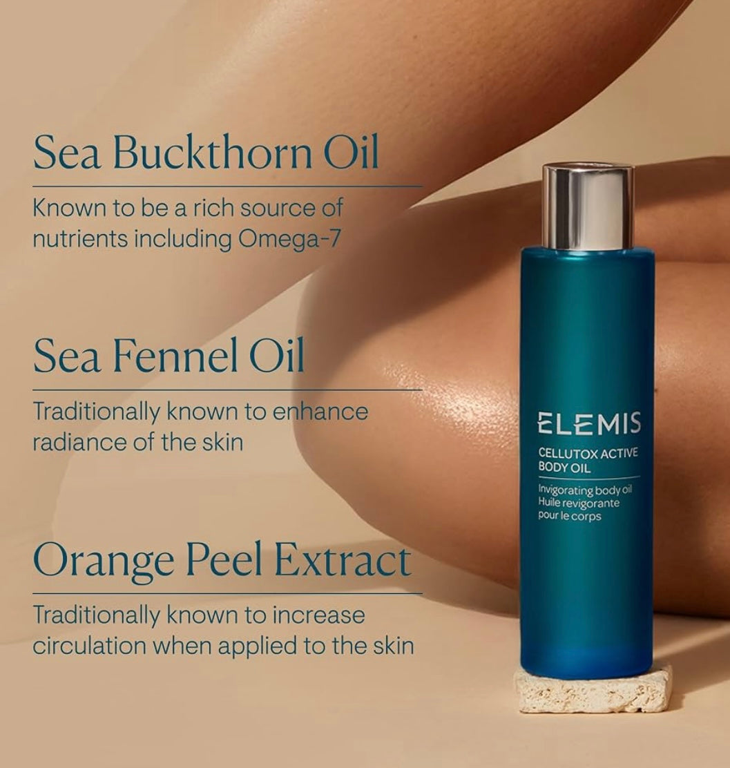 ELEMIS Cellutox Active Body Oil Fast-Absorbing Body Massage Oil
with Essential Oils, Deeply Nourishing & Moisturizing Skin Oil, Helps Relax Muscles & Revitalize Skin