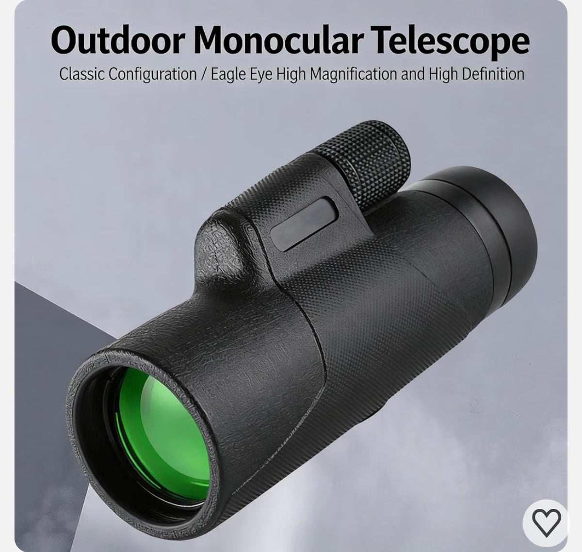 12X HD Monocular Telescope for Outdoor Use, High-Power Handheld