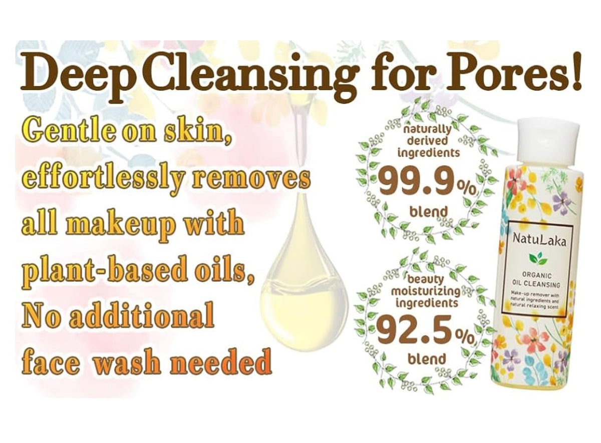 99.99% Natural | No Double Cleansing Needed | Gentle for Sensitive Skin | Pore Care & Dullness Removal | Deep Makeup Removal with Plant-Based Oils organic oil cleansing