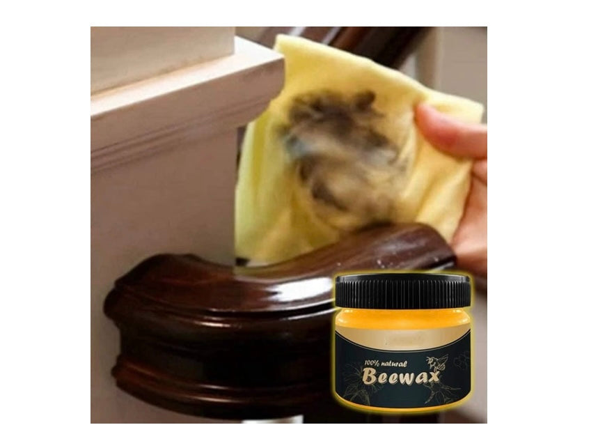 Wood Seasoning Beeswax,Beeswax Furniture Polish(2 Pack) Natural Traditional Beeswax Polish Wood Furniture Cleaner for Doors,Tables,Chairs and Floors