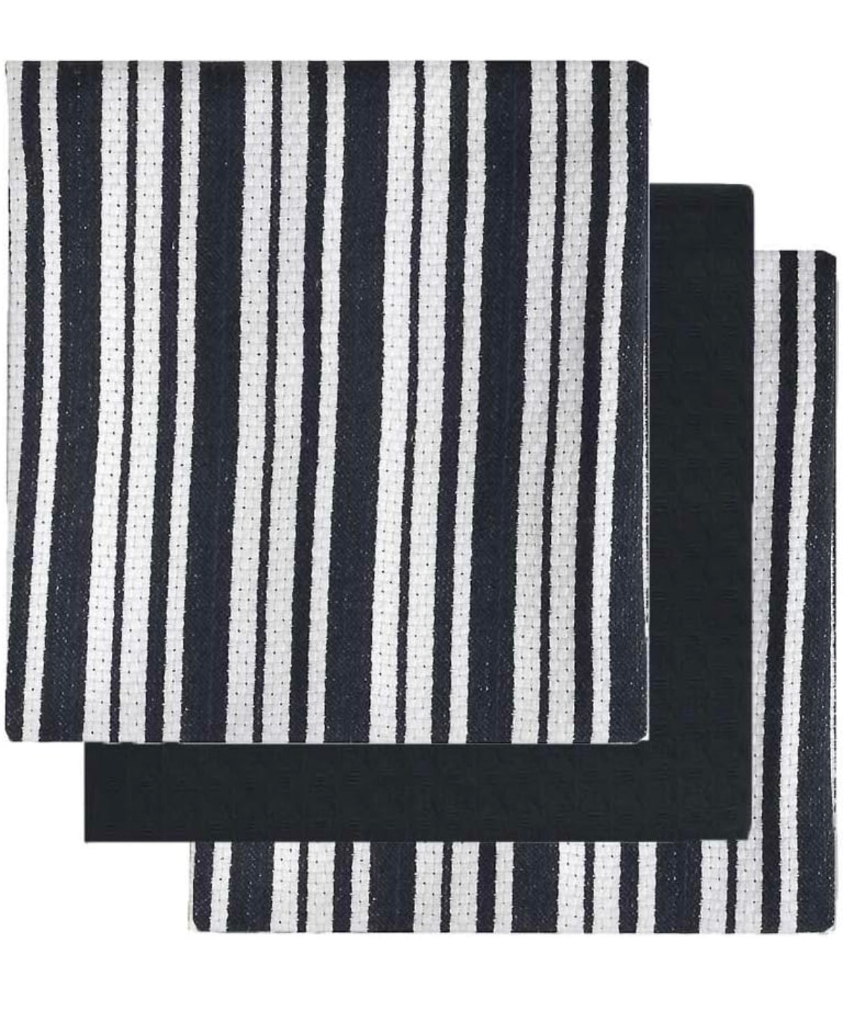 Harman Bistro Basket Tea Towel, Black 3 pack