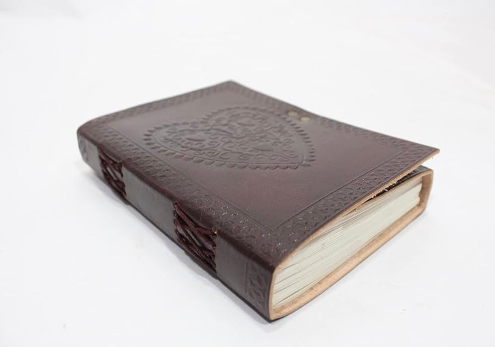 Heart Embossed Handmade Leather Book of Shadows Personalized Supernatural Journal with C-Lock Blank Refillable |