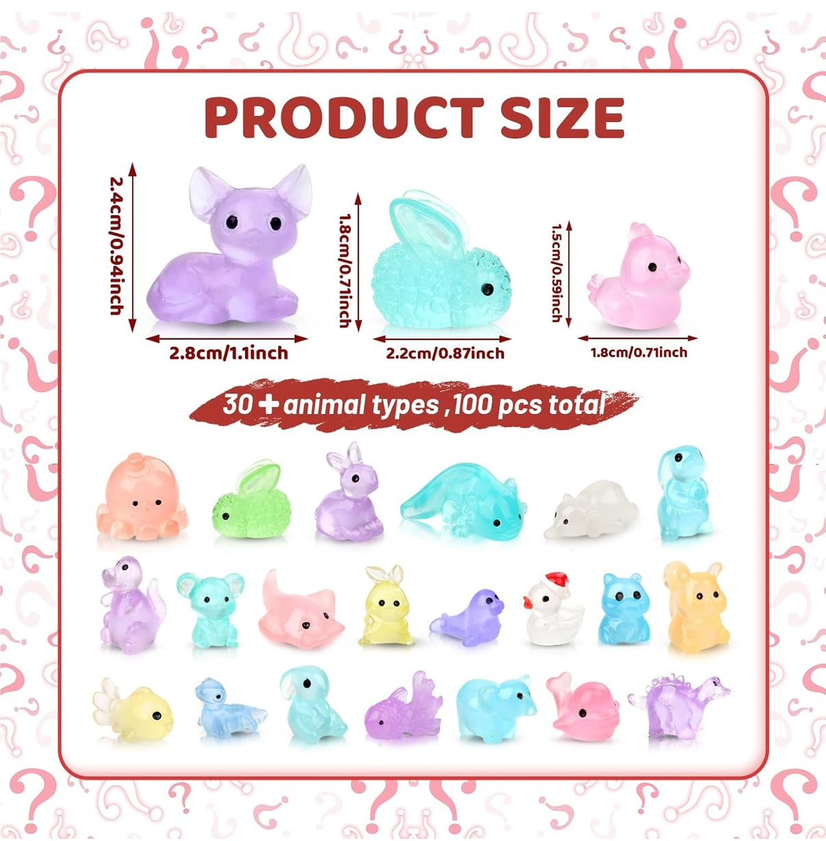 100PCS Mystery Bag Mini Resin Animals