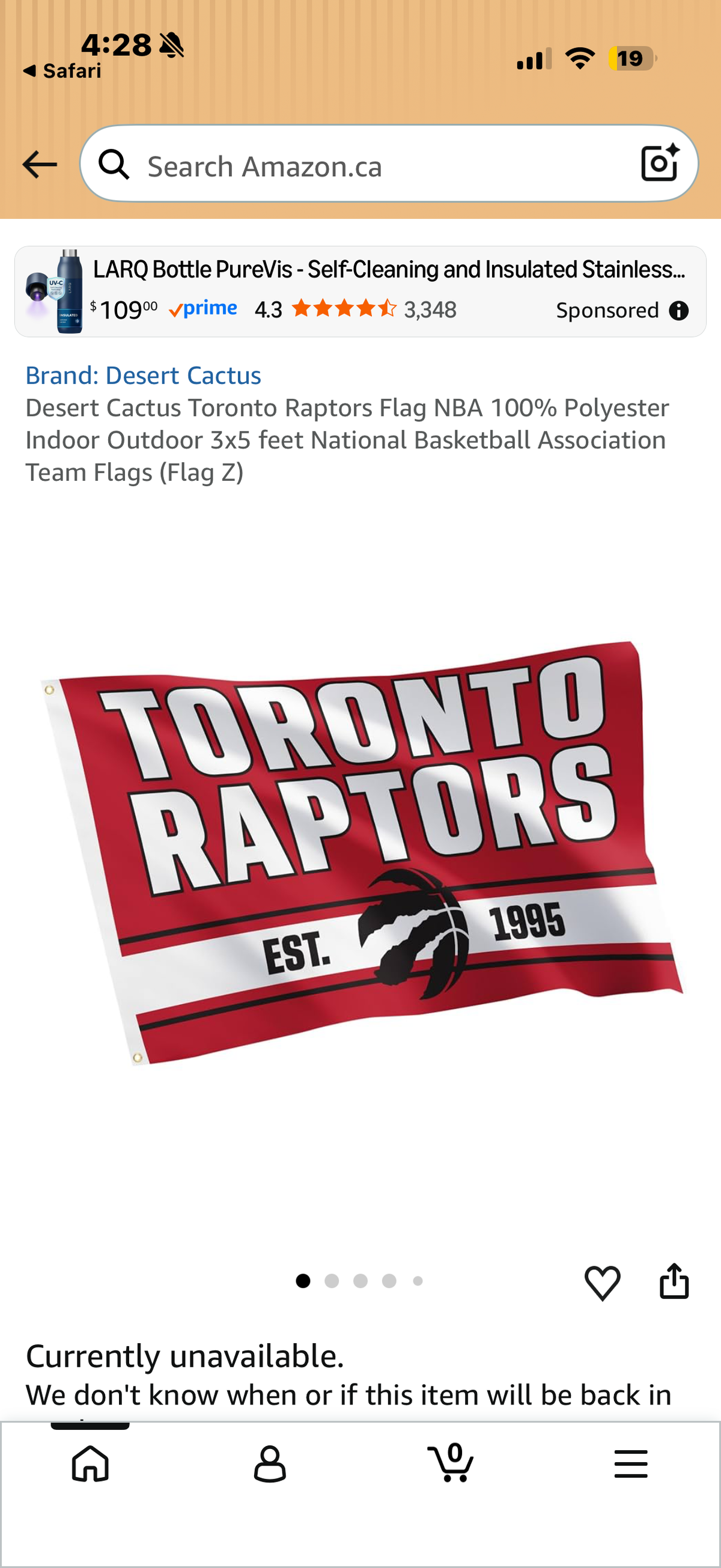 Desert Cactus Toronto Raptors Flag NBA 100% Polyester Indoor Outdoor 3x5 feet National Basketball Association Team Flags (Flag Z