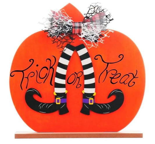 Wooden Vintage Halloween Table Centerpiece, Desk Decorations Indoor