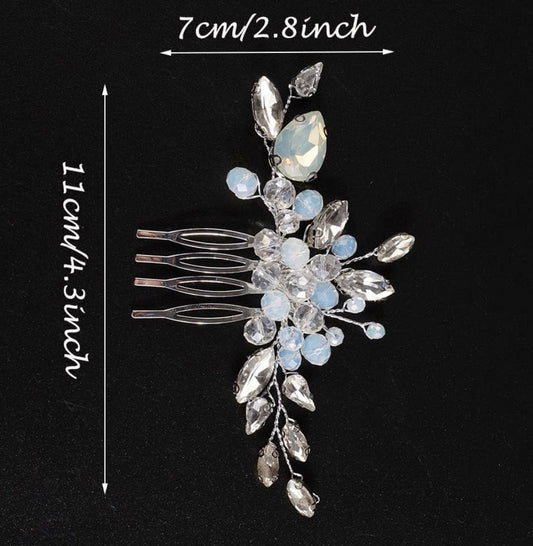 Crystal Bride Wedding Hair Comb Silver Bridal Headpieces Beads Wedding Hair Accessories Side Combs for Women (Copy)