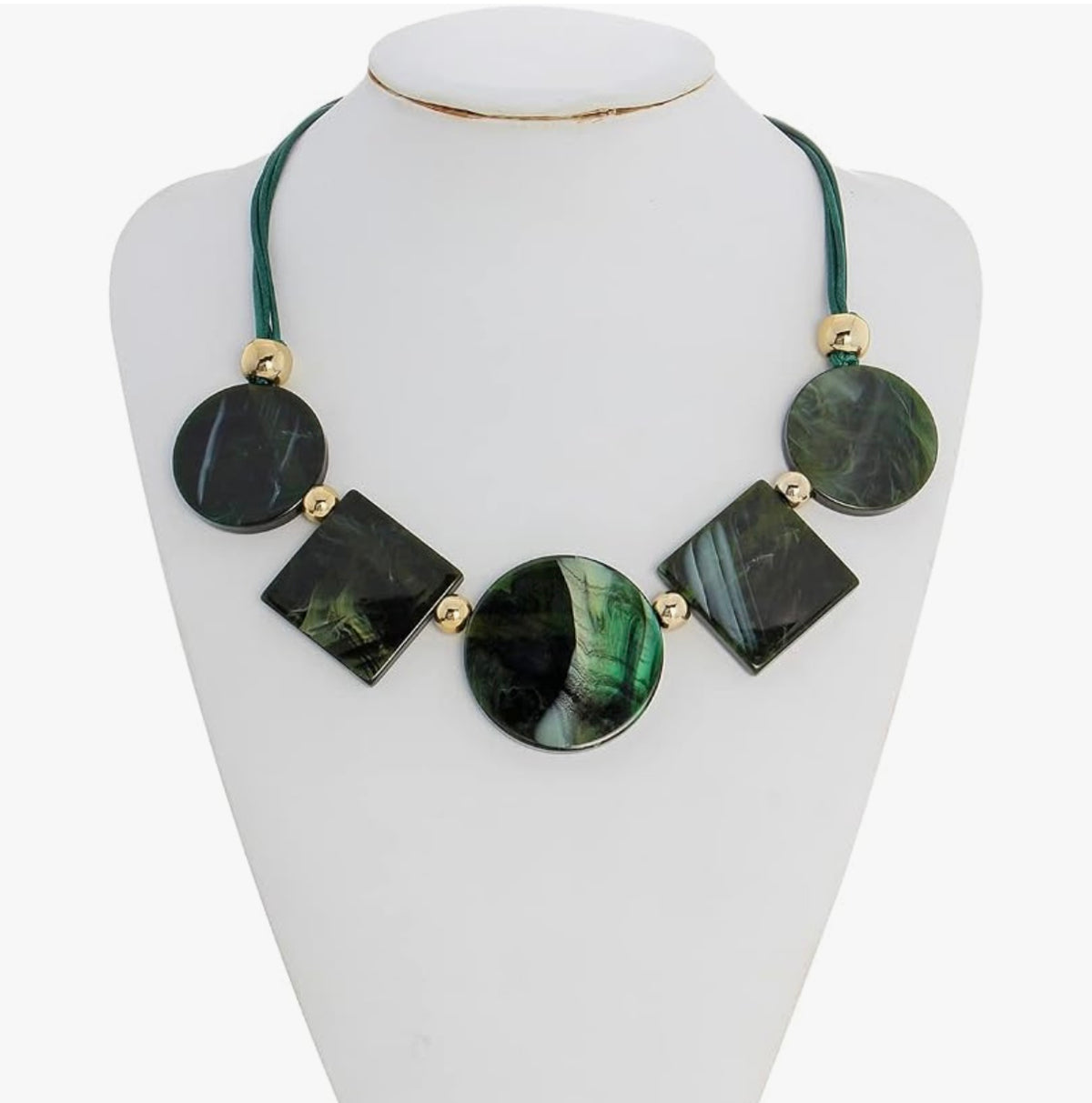 Bocar Vintage Costume Pendant Jewelry for Women Fashion Acrylic 5 Geometry Collar Necklace