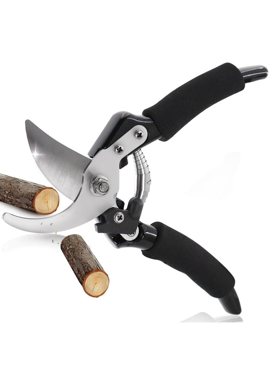 Bypass Pruning Shears Garden Clippers, Gardening Scissors with Sharp, Rust Resistant Steel Blade