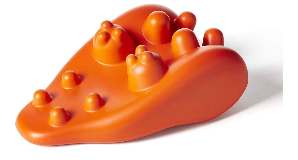 Acupressure Neck Pain Relief Pillow | Cervical Traction Device & Acupressure Cushion for Muscle Tension & Relaxation | Helps Relieve Neck & Shoulder Pain | Orange