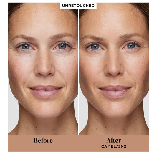 CAMEL Laura Mercier Real Flawless Weightless Perfecting Waterproof Foundation, Medium Coverage Foundation, Buildable Coverage, 12 HR wear, Non-comedogenic, 1oz