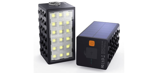 BigBlue 3 in 1 Car Emergency Light Emergency Waterproof Camping LED Light 10600mAh Solar Panel Charger with 18 LED Lights