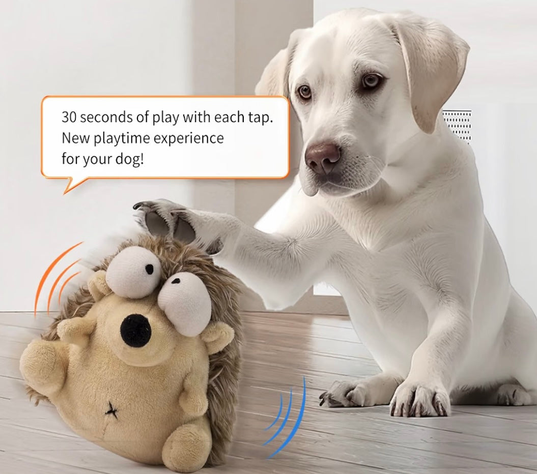 Interactive Dog Toy That Moves Active Ball for Dogs with Rechargeable Battery, Self Moving Balls and Plush Cover for Small & Medium Dogs to Chase, Barking Dog Toy Hedgehog (1 pack, Hedgehog