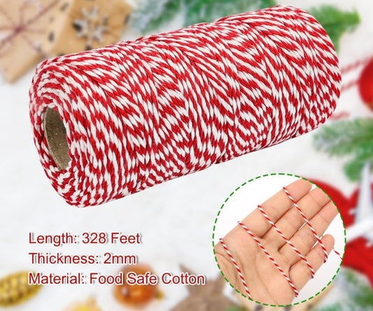 Vivifying Red and White Butchers Twine