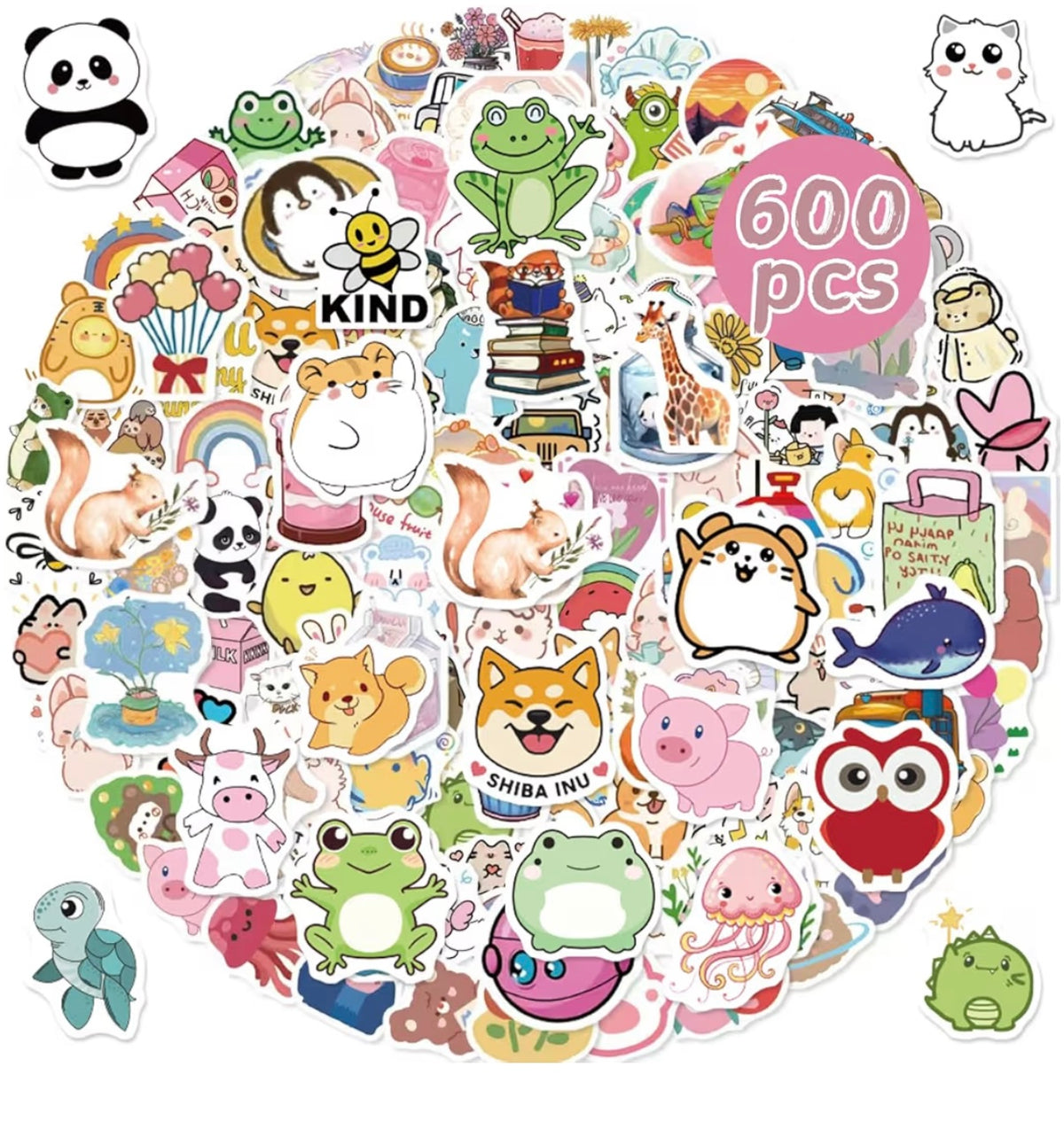 600 Pcs Cute Stickers Bulk