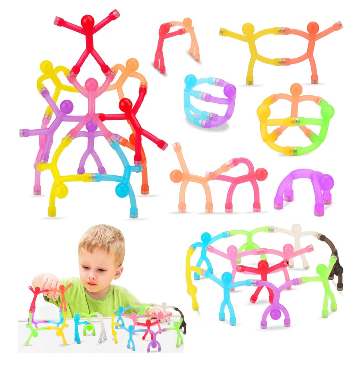 24pcs Magnetic People Figures for Kids 3-8 Travel STEM Fidget Toy
Safe ASTM-certified, Quiet Play for Airplane Car Trips Restaurant, Develops Creativity for Classroom