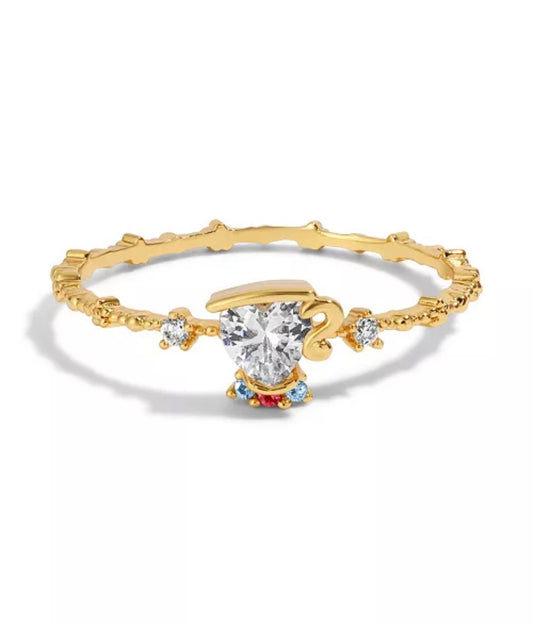 Disney Multi-Color Beauty the Beast Chip Ring, Size 7.5