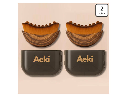 Aeki Lymphatic Contour Face Brush - Reduces Puffiness & Restores Definition, Aeki Lymphatic Face Brush, 100% Gentle & Soft on Skin | Naturally Sculpted Look,Aekii Facial Brush (2 Set)