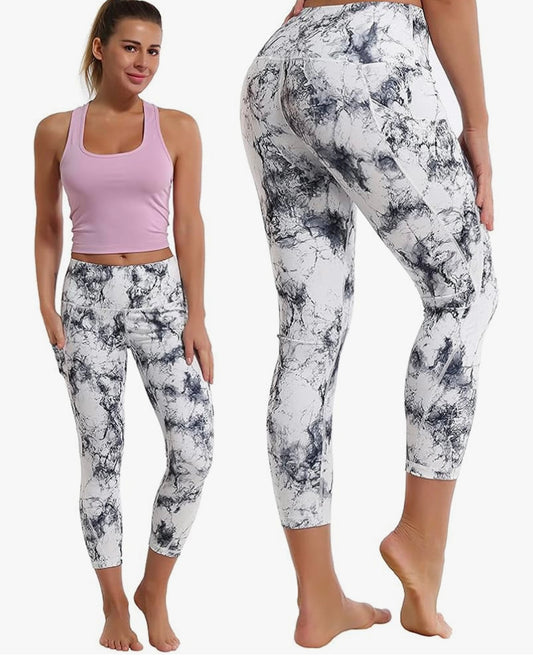 BUBBLELIME Women Out Pockets High Waist Yoga Pant Stretchy Workout Leggings (Size Small)