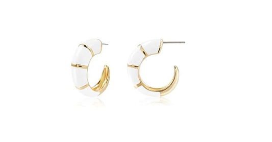 CONRAN KREMIX Colorful Chunky Gold Plated Hoop Earrings