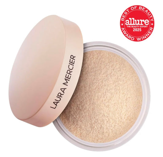HONEY Laura Mercier Translucent Loose Talc-Free Setting Powder Ultra-Blur, 16HR Hydrating Wear, Natural Finish, Hyaluronic Acid-Infused, Normal to Dry & Mature Skin, Mint Green Shade Color Corrects Redness