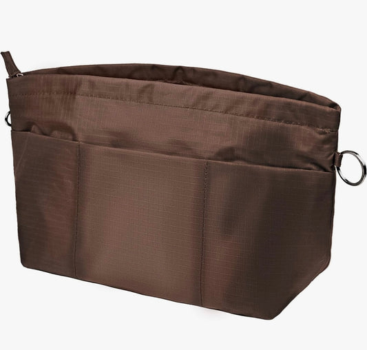 Handbag Purse Tote Pocketbook Organizer Insert Zipper Closure 11 Pockets Size Large 8x5.5
