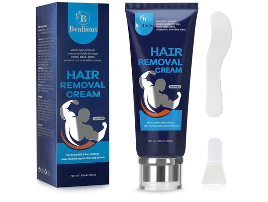 Gentle Hair Removal Cream for Men: No Irritation - Effective on Intimate/Private Areas and Body, Removes Unwanted Hair. Body Depilatory Cream 100ml