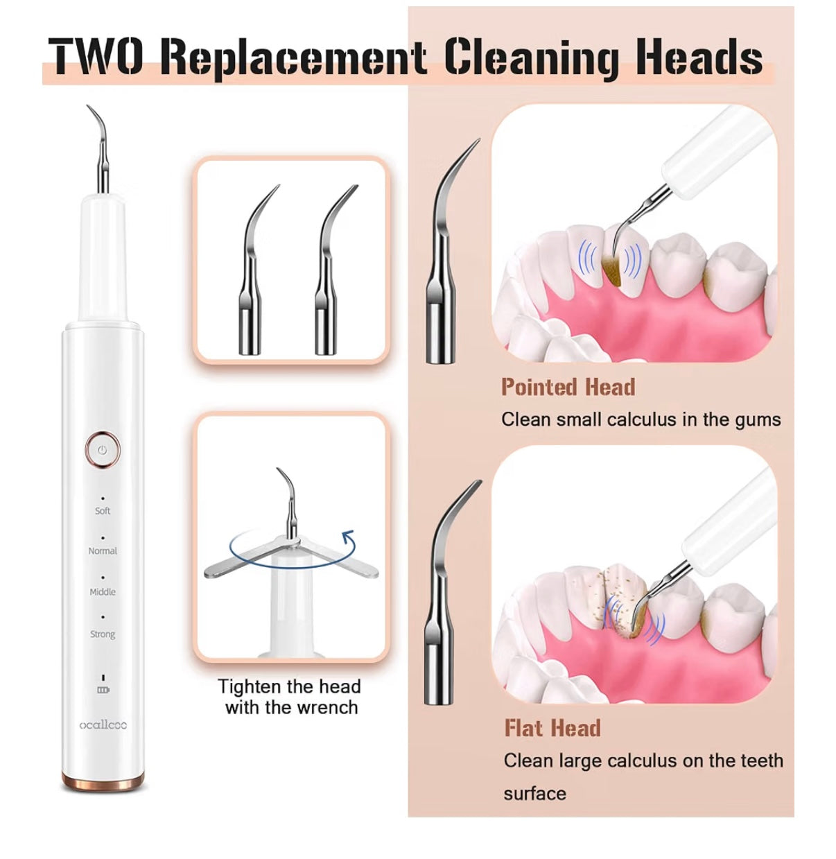 Plaque Remover for Teeth, Electric Tartar Remover for Teeth with LED Light,4 Modes Rechargeable
