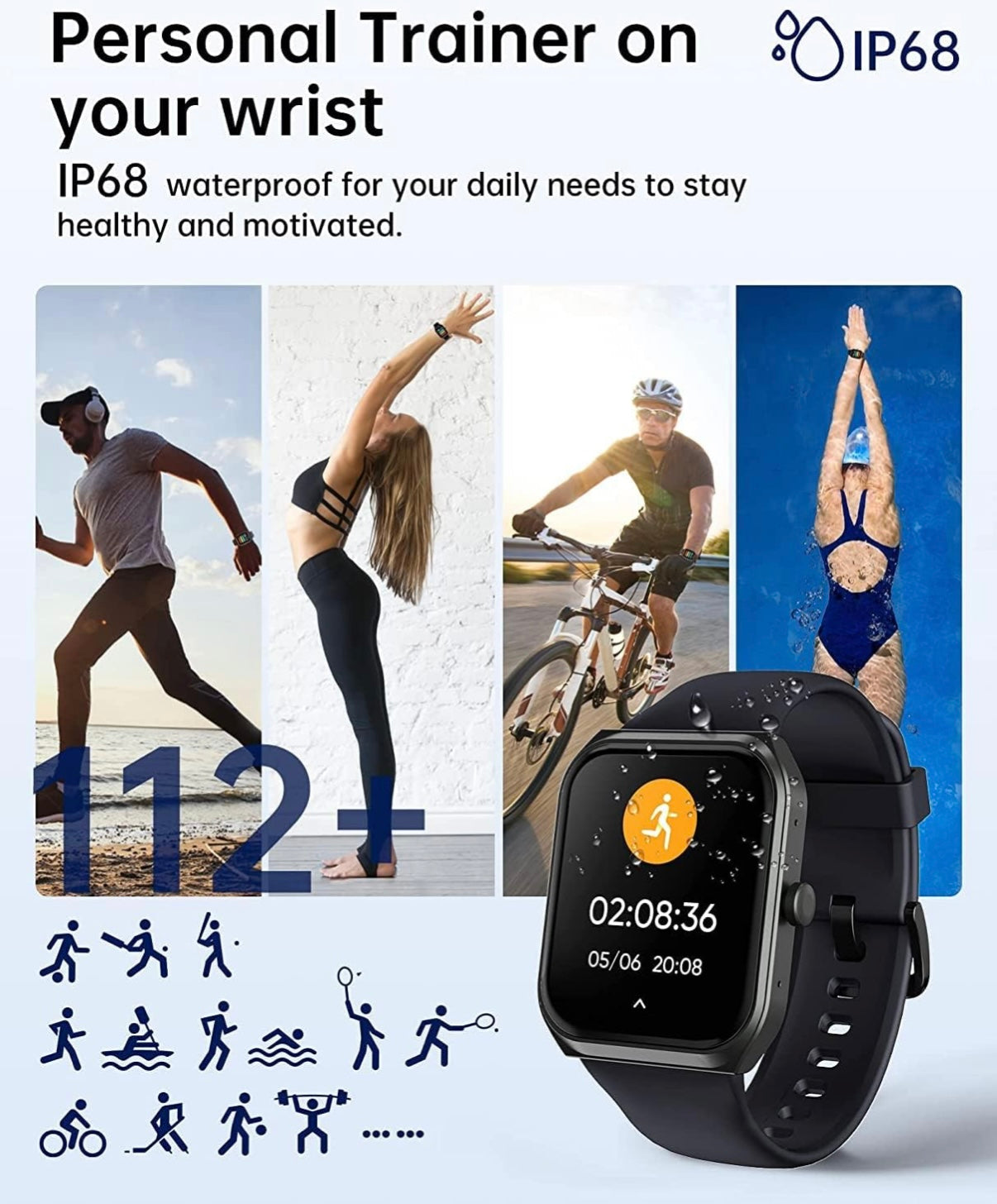 Smart Watch 1.91" Screen Smart Watches with Heart Rate Monitor,Blood Oxygen,Sleep Tracker,Phone Call,Voice Assistant,Games,Fitness Tracking,Music Control,APP Notifications