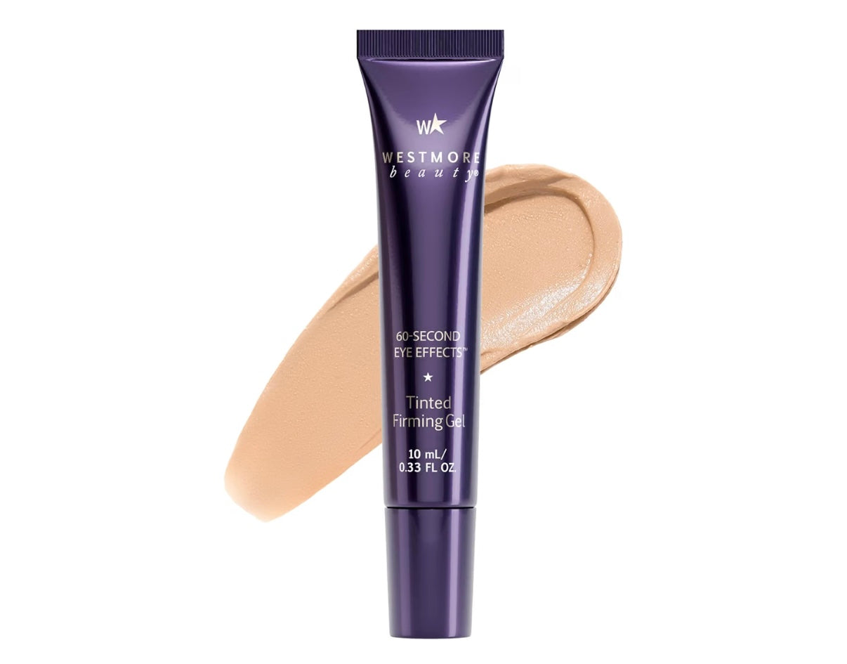 Westmore Beauty 60 Second Effects Tinted Firming Gel - Under Eye Cream For Puffiness And Bags Under Eyes - 10 mL Light to Medium - 0.33 Fl Oz