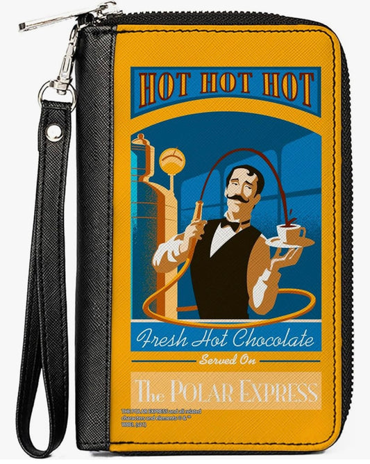 Buckle-Down The Polar Express Vegan Leather Zip Around Wallet
The Polar Express Hot Chocolate Waiter Yellows Blues Red Billfold Credit Card and ID Slots