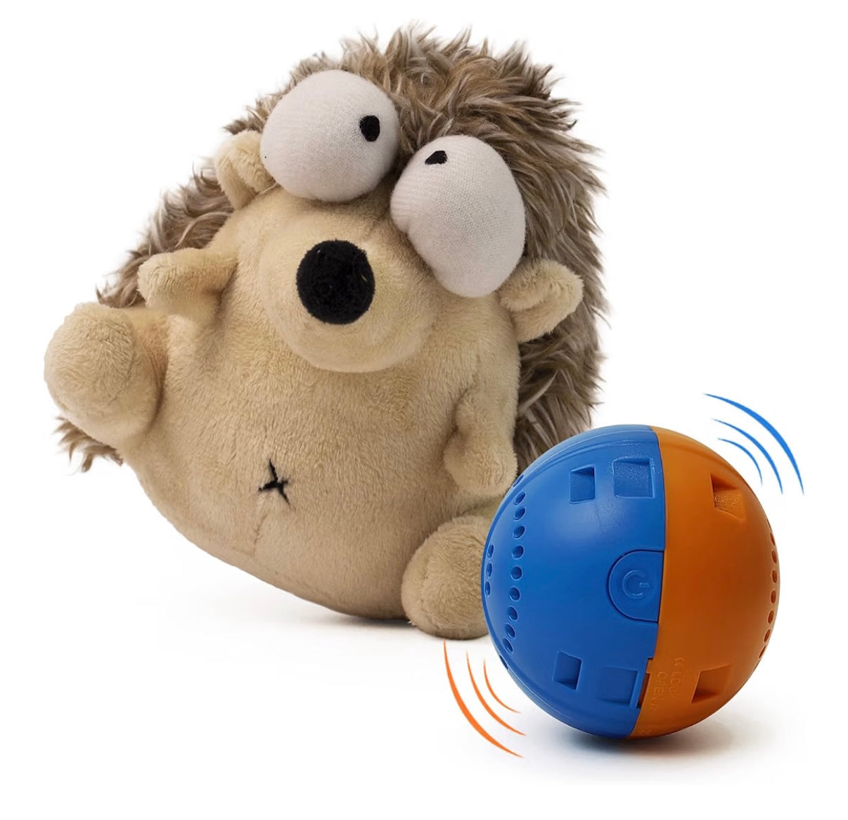 Interactive Dog Toy That Moves Active Ball for Dogs with Rechargeable Battery, Self Moving Balls and Plush Cover for Small & Medium Dogs to Chase, Barking Dog Toy Hedgehog (1 pack, Hedgehog