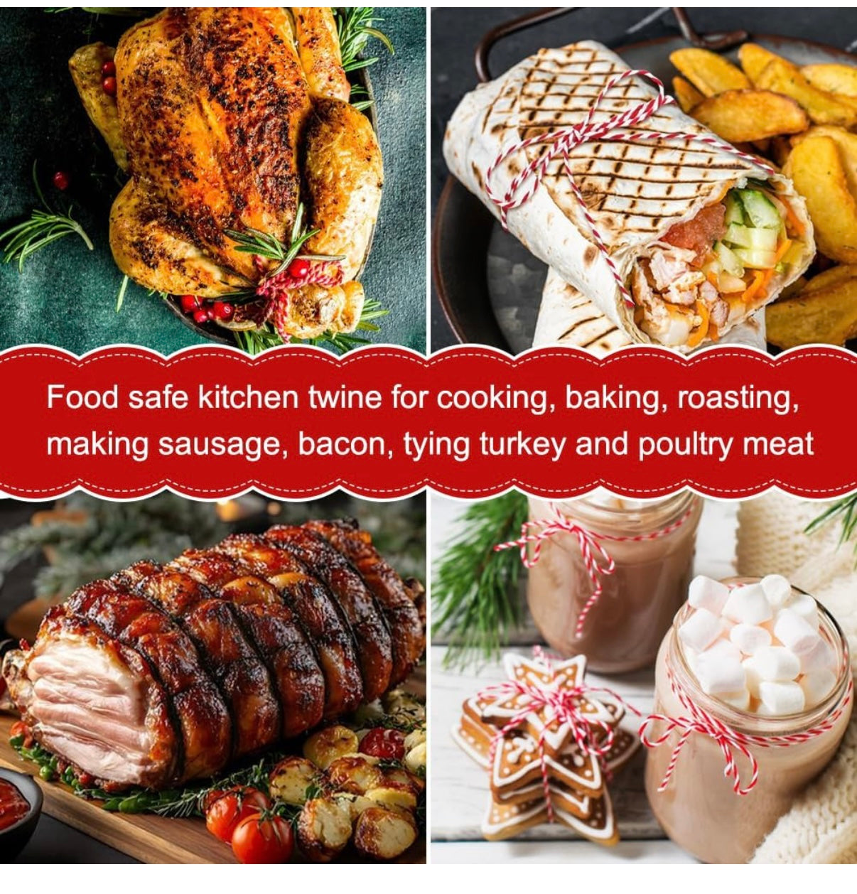 Vivifying Red and White Butchers Twine