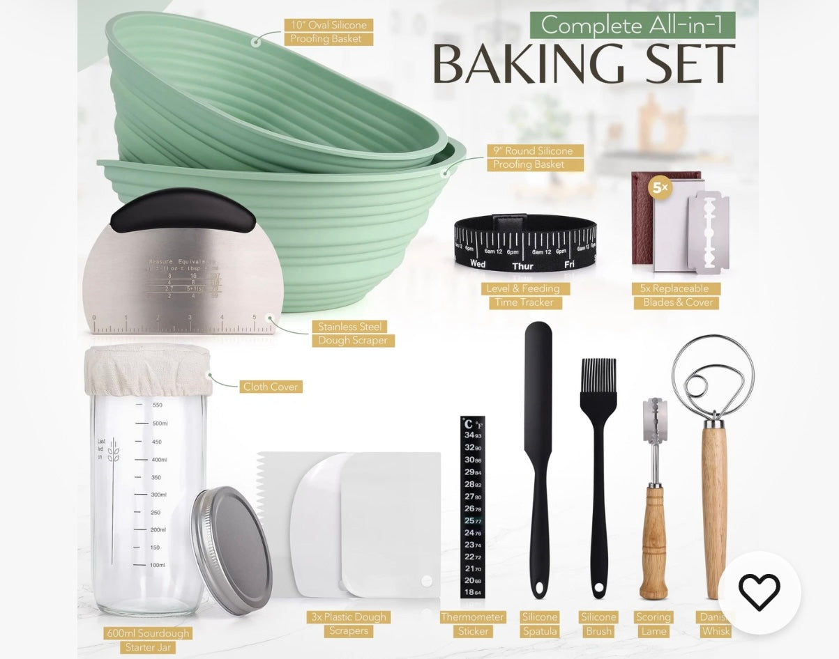Wild Sky Co Sourdough Starter Kit - Complete Bread Making & Baking Set