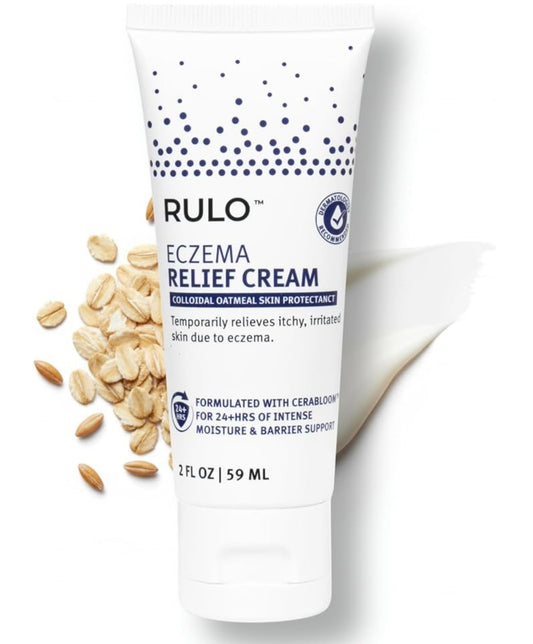 RULO Eczema Cream with Colloidal Oatmeal - Clinical-Strength Itch Relief and Dermatitis Treatment for Adults, Baby and Kids - Eczema Therapy and Skin Barrier Repair (Steroid-Free) - 2 Fl Oz