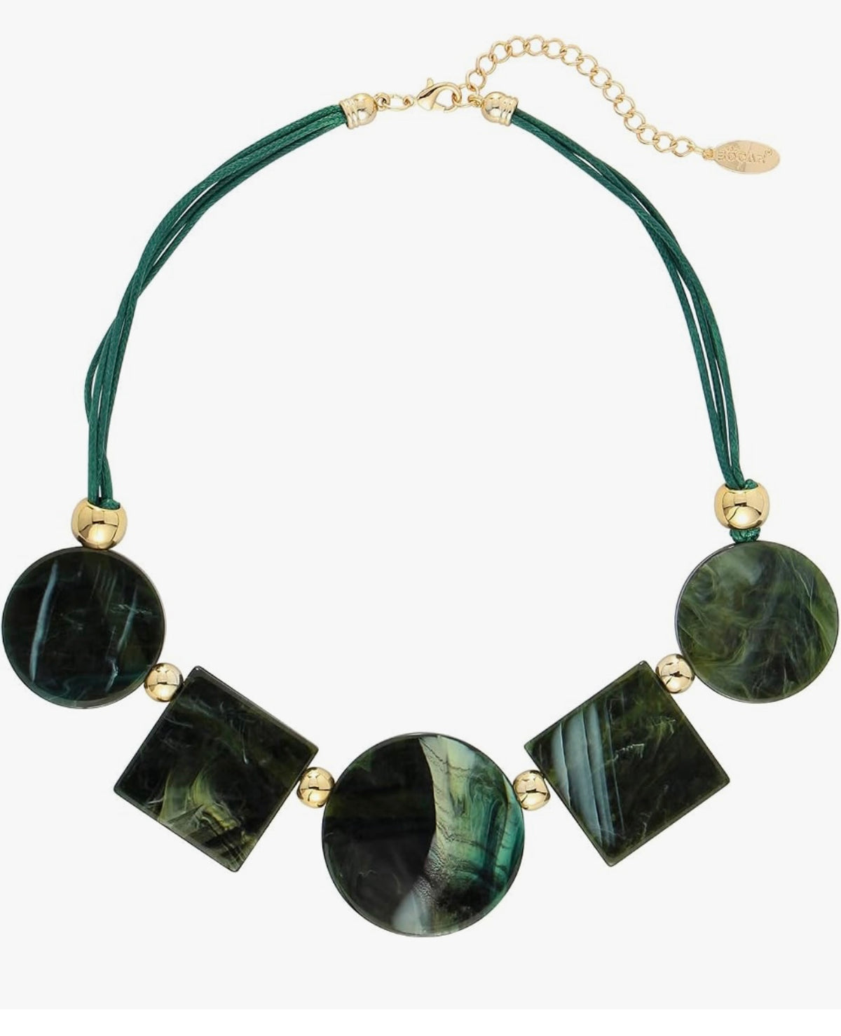 Bocar Vintage Costume Pendant Jewelry for Women Fashion Acrylic 5 Geometry Collar Necklace