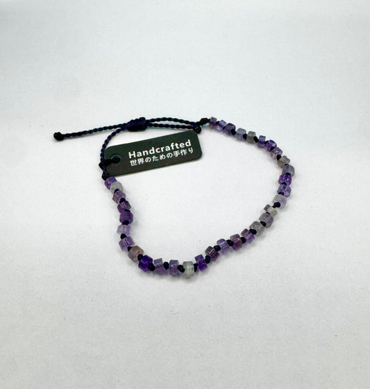 Handmade Natural Cylinder Gemstone Bead Bracelet