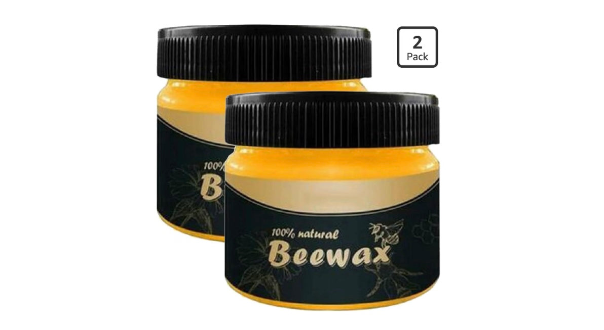 Wood Seasoning Beeswax,Beeswax Furniture Polish(2 Pack) Natural Traditional Beeswax Polish Wood Furniture Cleaner for Doors,Tables,Chairs and Floors