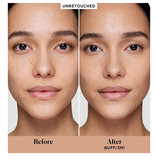 BUFF Laura Mercier Real Flawless Weightless Perfecting Waterproof Foundation, Medium Coverage Foundation, Buildable Coverage, 12 HR wear, Non-comedogenic, 1oz