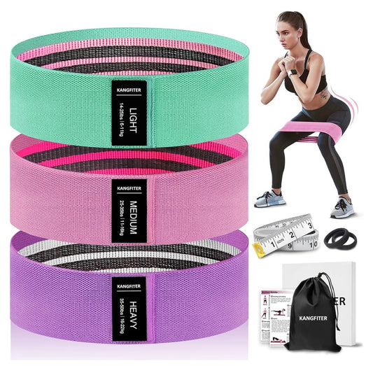 Non-Slip Fabric Resistance Bands for Working Out 3 Levels