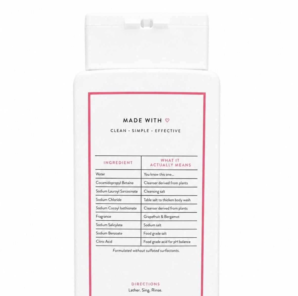 Native Body Wash Grapefruit and Bergamot 18oz