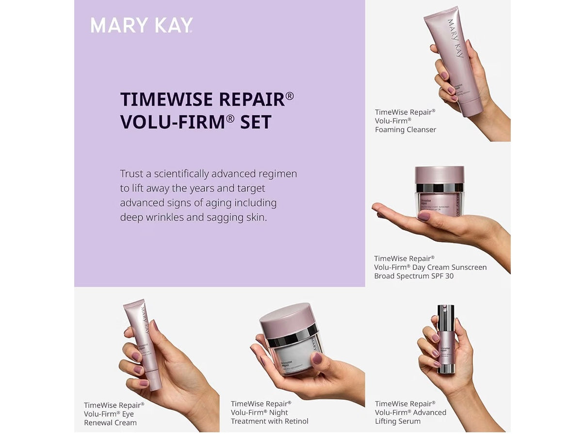 Mary Kay - TimeWise Repair® Volu-Firm® Set
Complete Skincare Set, Cleanses, Firms, Hydrates And Moisturizes, Supports Smoother-Looking Skin, Daily AM And PM Routine