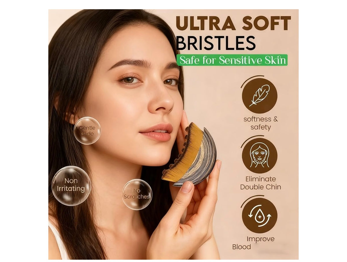 Aeki Lymphatic Contour Face Brush - Reduces Puffiness & Restores Definition, Aeki Lymphatic Face Brush, 100% Gentle & Soft on Skin | Naturally Sculpted Look,Aekii Facial Brush (2 Set)