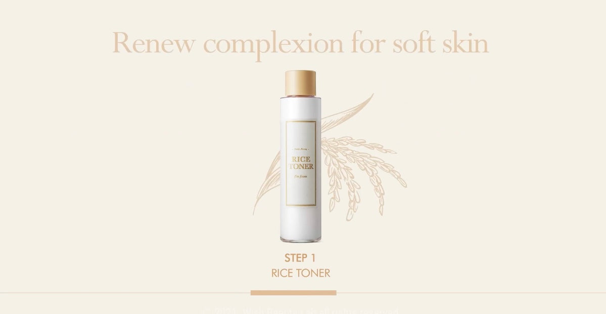I'm From Rice Toner, 77.78% Rice Extract from Korea, Glow Essence with Niacinamide, Hydrating for Dry Skin, Vegan, Alcohol Free, Fragrance Free, Peta Approved, K Beauty Toner, 5.07 Fl Oz