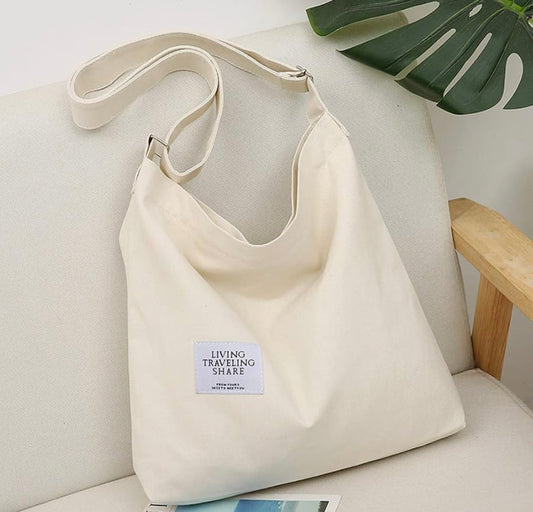 Retro Large Size Canvas Shoulder Bag Hobo Crossbody Handbag Casual Tote