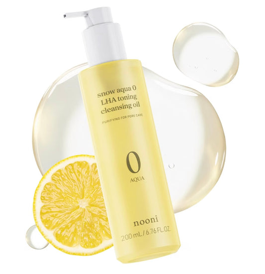 NOONI Snow Aqua 0 LHA Toning Cleansing Oil - Makeup Blackhead Remover
Pore Control, Sebum Control, Low-Irritation & Moisturizing Face Cleanser, Korean Skin Care, Gifts For Women, 6.76 fl oz