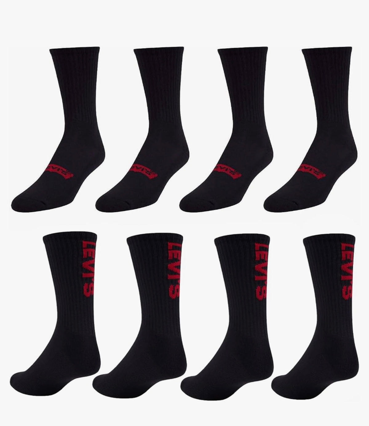 Levi's Mens Socks 8 and 10 Pairs Crew Socks for Men, Premium Athletic Men's Socks,Size 8-12