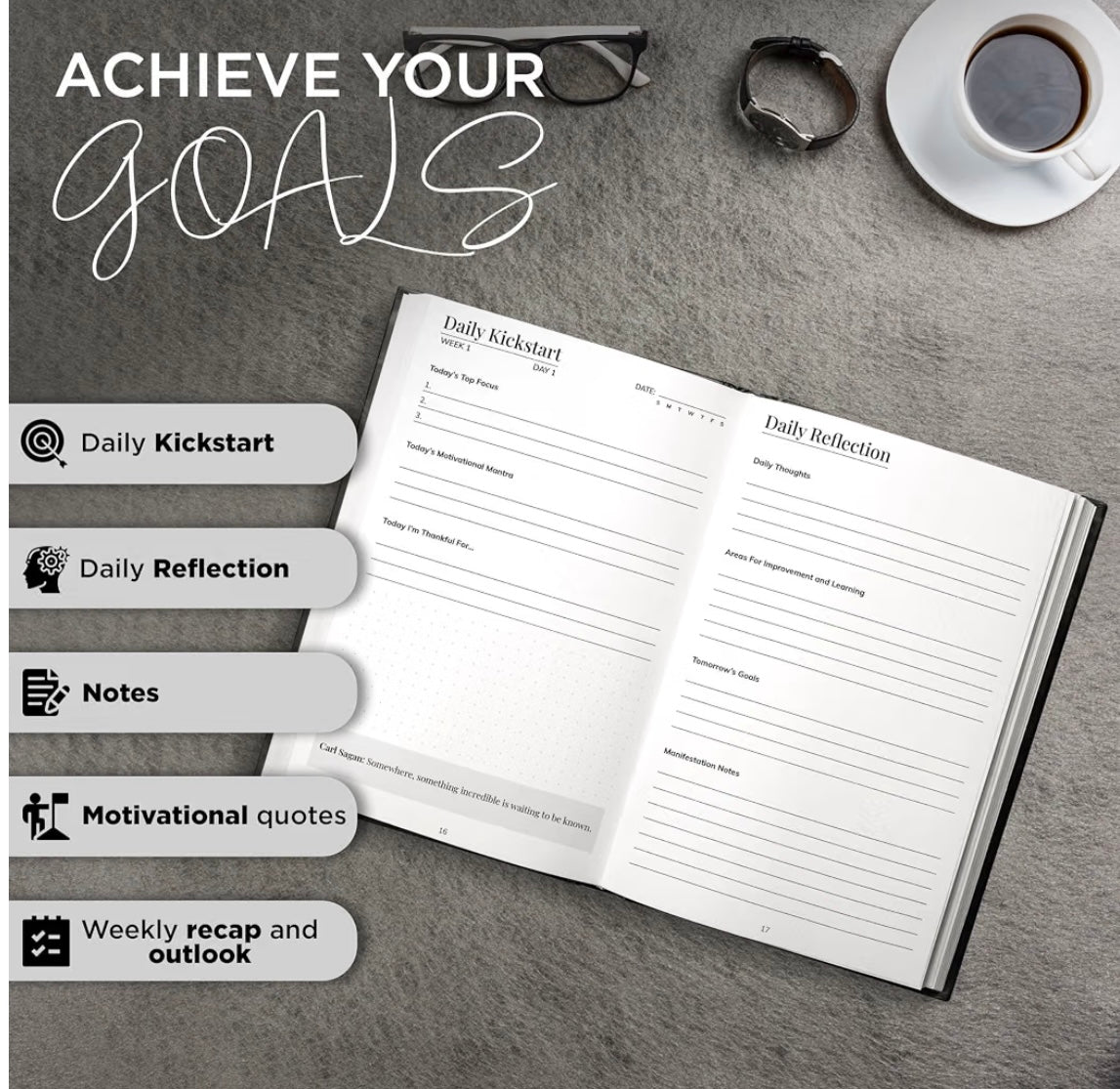 Gratitude JournalSelf-Mastery Daily Manifestation Gratitude Journal For Women, Daily Journal And Manifestation Planner With Prompts