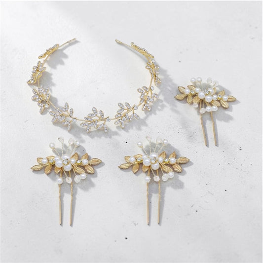 Braveamor Wedding Headbands Bridal Hair Pins Sets Rhinestone Headpieces