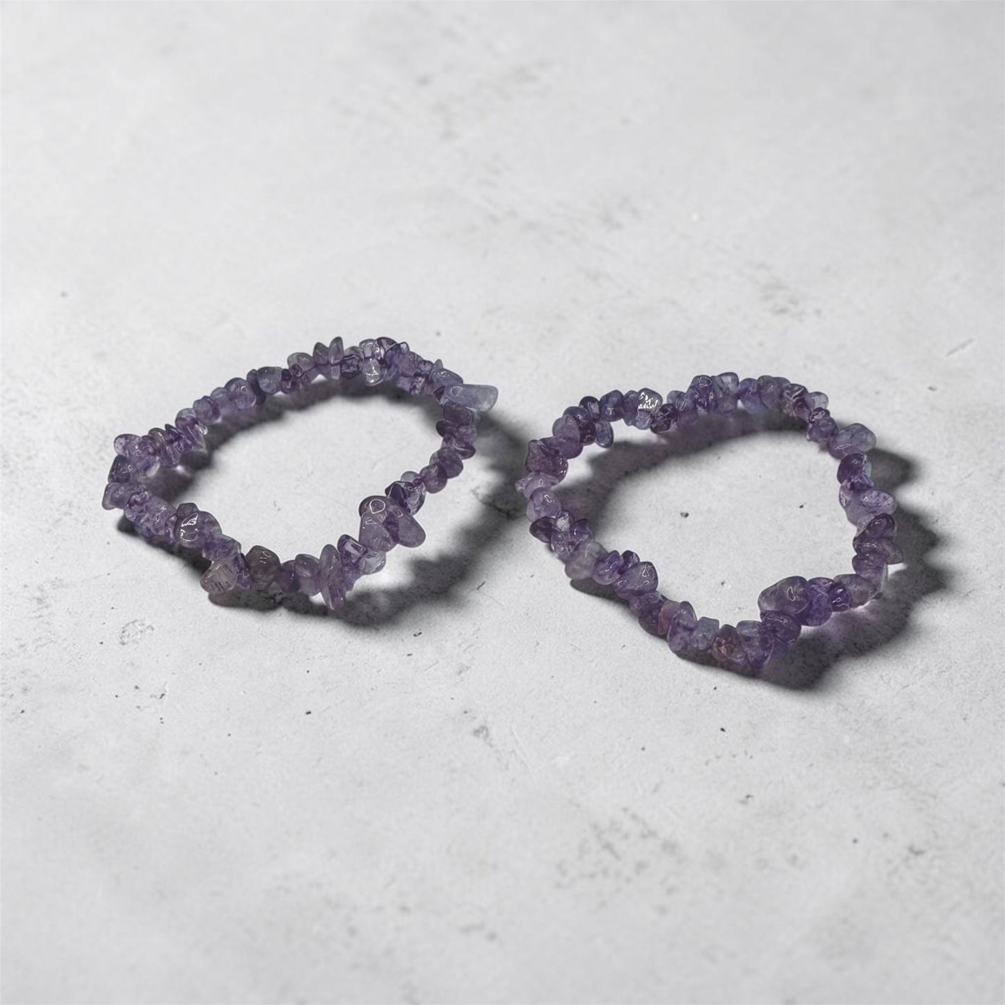Natural Crystal Irregularly Shaped Gemstone Bracelets Lavender Amethyst, 2 Pack