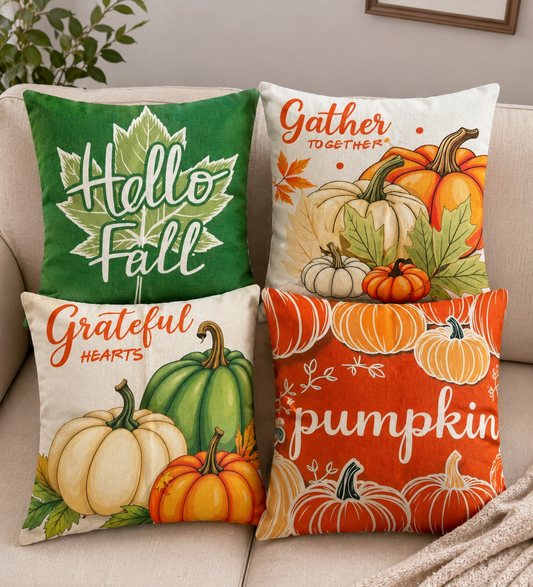 Fall Cushion Covers 18x18 Set of 4